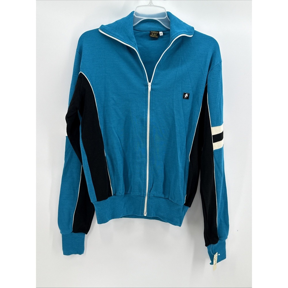 Vintage‎ Bronzini Sports Jacket Teal/Black Old Stock NWT Full Zip